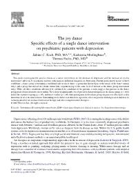 The Joy Dance Specific Effects of a Single Dance Intervention On