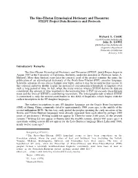 The Sino-Tibetan Etymological Dictionary and Thesaurus: STEDT Project Data Resources and Protocols