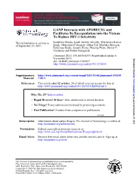 To Reduce HIV-1 Infectivity Facilitates Its Encapsidation Into the Virions GANP Interacts with APOBEC3G