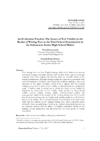 An Evaluation Paradox: the Issues of Test Validity in the Realm of Writing Test