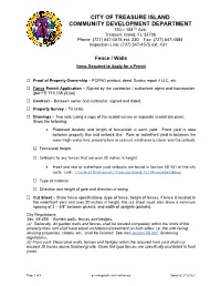 Fence Or Walls Permit Application Packet