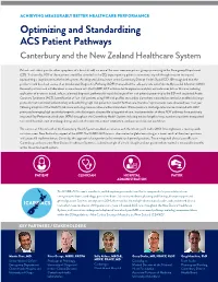 Optimizing and Standardizing ACS Patient Pathways Canterbury and the New Zealand Healthcare System