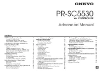 PR-SC5530 AV CONTROLLER Advanced Manual