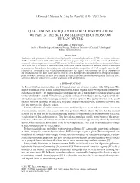 Qualitative and Quantitative Identification of Pah in the Bottom Sediments of Moscow Urban Rivers