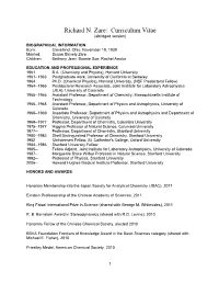 Richard N. Zare: Curriculum Vitae (Abridged Version)