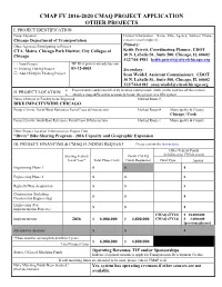 Cmap Fy 2016-2020 Cmaq Project Application Other Projects I