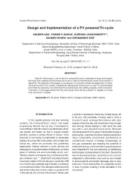 Design and Implementation of a PV Powered Tri-Cycle