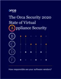 Orca Security 2020 State of Virtual Appliance Security