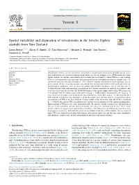 Spatial Variability and Depuration of Tetrodotoxin in the Bivalve Paphies Australis from New Zealand T