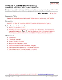 STANDARD PLAN INFORMATION NOTICE Architecture, Engineering, and Construction Division