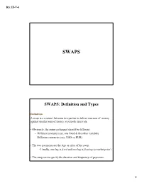 SWAPS: Definition and Types