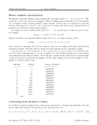 Binary Number Representation Converting from Decimal to Binary