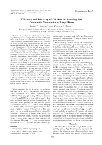 Efficiency and Selectivity of Gill Nets for Assessing Fish Community
