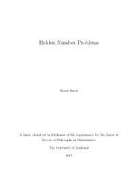 Hidden Number Problems