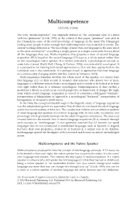 "Multicompetence" In: the Encyclopedia of Applied Linguistics