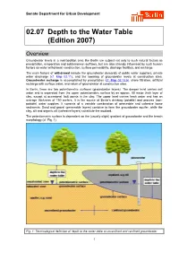02.07 Depth to the Water Table (Edition 2007)