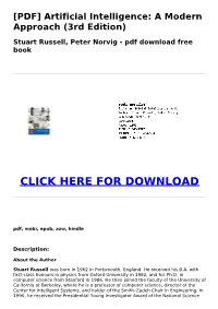 Artificial Intelligence: a Modern Approach (3Rd Edition)
