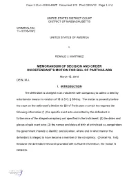 Memorandum of Decision and Order on Defendant's