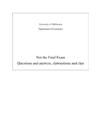 Not the Final Exam Questions and Answers, Elaborations and Chat
