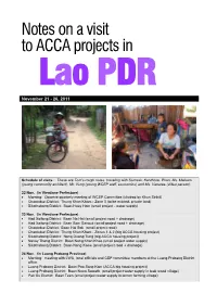 Notes on a Visit to ACCA Projects In