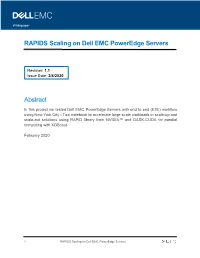 RAPIDS Scaling on Dell EMC Poweredge Servers