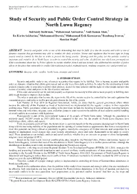 Study of Security and Public Order Control Strategy in North Luwu Regency