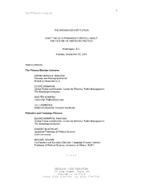 Uncorrected Transcript