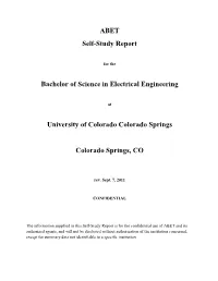 ABET Self-Study Report Bachelor of Science in Electrical Engineering