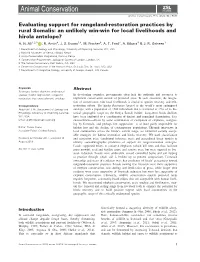 Evaluating Support for Rangeland‐Restoration Practices by Rural Somalis
