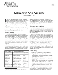 Managing Soil Salinity Tony Provin and J.L