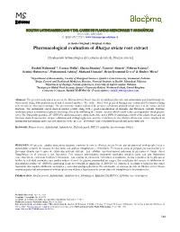 Pharmacological Evaluation of Rhazya Stricta Root Extract