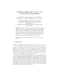 Publishing Bibliographic Data on the Semantic Web Using Bibbase