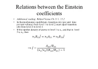 Relations Between the Einstein Coefficients