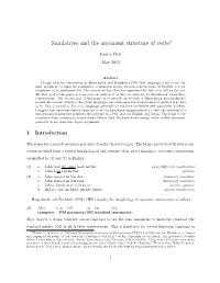 Similatives and the Argument Structure of Verbs∗