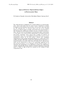 Space As Reference: Representations of Space in Electroacoustic Music