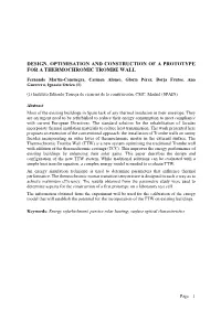 Design, Optimisation and Construction of a Prototype for a Thermochromic Trombe Wall