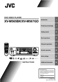 DVD VIDEO PLAYER Introduction 1 XV-M565BK/XV-M567GD