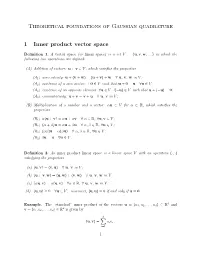 Handout on Gaussian Quadrature, Parts I and II