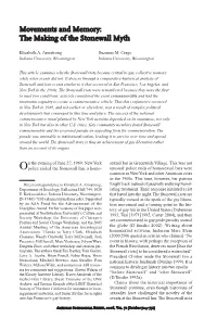 Movements and Memory: the Making of the Stonewall Myth