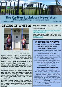 The Carlton Lockdown Newsletter GIVING IT WHEELS