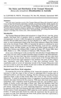 The Status and Distribution of the Trumpet Manucode Manucodia Keraudrenii (Paradisaeidae) in Australia by CLIFFORD B