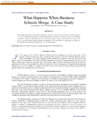 What Happens When Business Schools Merge: a Case Study Pascal Nguyen, Ph.D., NEOMA Business School, France