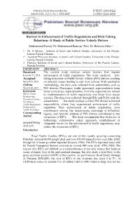Barriers in Enforcement of Traffic Regulations and Risk-Taking Behaviour: a Study of Public Service Vehicle Drivers