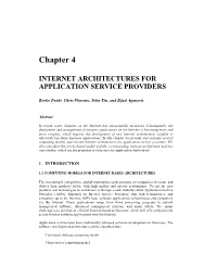 Chapter 4 INTERNET ARCHITECTURES FOR