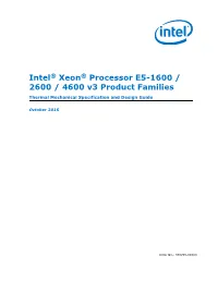 Intel® Xeon® Processor E5 V3 Family Thermal Guide