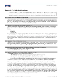 Rule Modifications