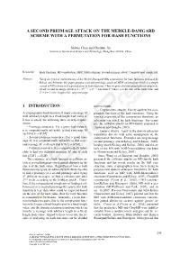 A Second Preimage Attack on the Merkle-Damgard Scheme with a Permutation for Hash Functions