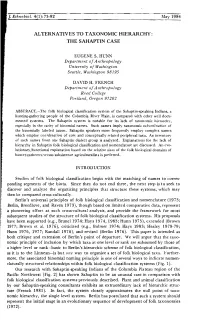 Alternatives to Taxonomic Hierarchy: the Sahaptin Case