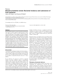 Bacterial Virulence and Subversion of Host Defences Steven AR Webb1 and Charlene M Kahler2