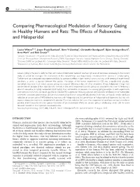 Comparing Pharmacological Modulation of Sensory Gating in Healthy Humans and Rats: the Effects of Reboxetine and Haloperidol